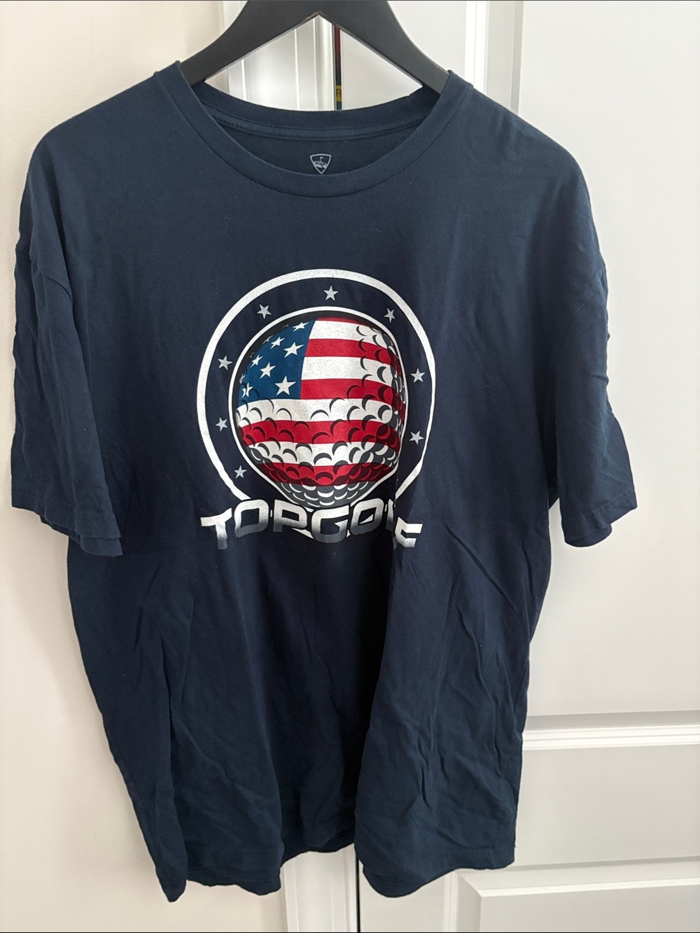 Topgolf Men's Navy Graphic Tee - American Flag Golf Ball